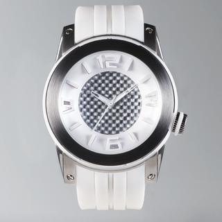 Stainless Steel Water Resistant Silicon Strap Watch White - One Size