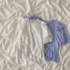 Short-sleeve Ruffle Asymmetrical Blouse
