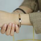 Heart Rhinestone Stainless Steel Bangle 975 - 1 Pc - Gold - One Size