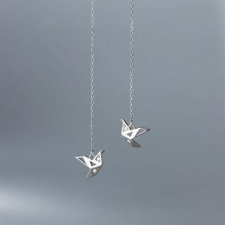 Bird Drop Earring 1 Pair - Silver - One Size