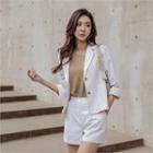 Set: Linen Striped Jacket + Shorts