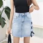 Cross Denim Skirt