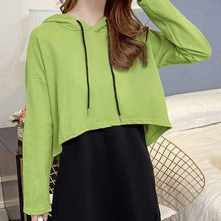 Set: Hooded Long-sleeve T-shirt + Tank Dress