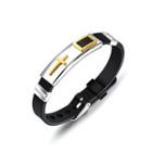 Fashion Classic Golden Cross Geometric Rectangular 316l Stainless Steel Silicone Bracelet Silver - One Size