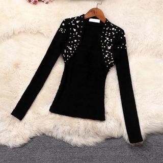 Faux Pearl Accent Top