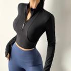 Quick-dry Half-zipper Cropped Sports Top In 5 Colors
