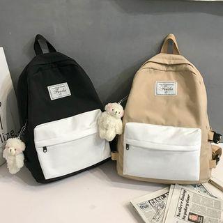 Nylon Two-tone Logo Backpack