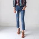 Slit-trim Boot-cut Jeans