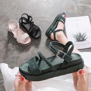 Buckled Ankle Strap Platform Sandals