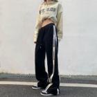Low Waist Lettering Wide Leg Pants