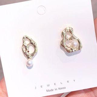 Faux Pearl Non-matching Earring 1 Pair - As Shown In Figure - One Size