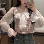 Long-sleeve Top / Tweed Vest