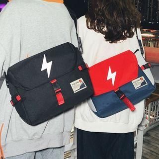 Lightning Print Canvas Crossbody Bag