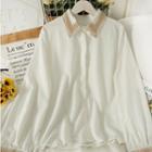 Embroidered-trim Loose Shirt