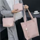 Set: Faux Leather Tote Bag + Crossbody Bag + Pouch