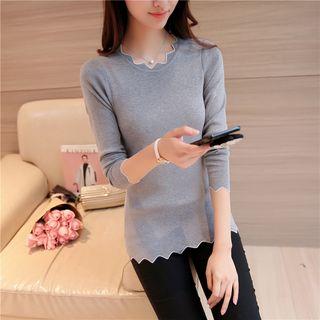 Wave Edge Knit Top