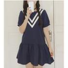 Short Sleeve Ruffle Hem Dress