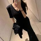 Short-sleeve Maxi Bodycon Dress