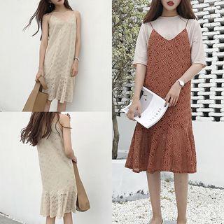 Spaghetti Strap Lace Mermaid Dress