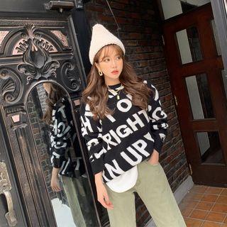 Letter-printed Loose-fit Sweater