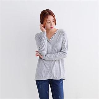 Pocket-front Half-placket Top