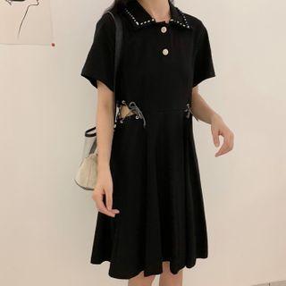 Short Sleeve Cutout Polo Dress