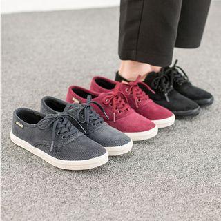 Lace-up Ribbed Sneakers