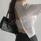 Cutout-back Slim Crop T-shirt