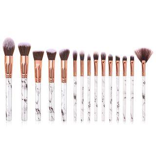 Set Of 15: Makeup Brush Set Of 15 - White - One Size