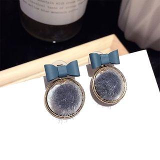 Furry Ball Dangle Earring Gold - One Size