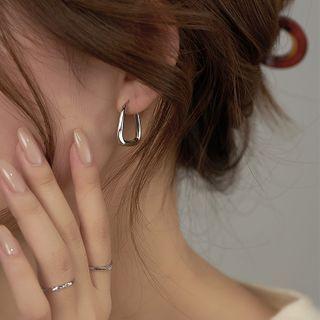 Geometric Sterling Silver Earring 1 Pair - Geometric Sterling Silver Earring - Silver - One Size