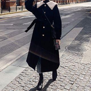 Sailor Collar Button-up Long Coat