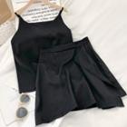Set: V-neck Camisole + A-line Skirt