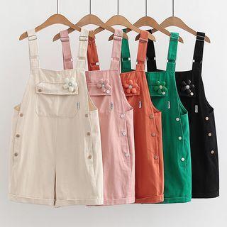 Flower Accent Wide Leg Jumper Shorts