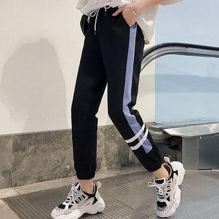 Paneled Striped Sweatpants