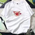 Couple Matching Short-sleeve Cartoon Pig Printed T-shirt