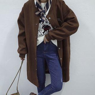 Lettering Snap-button Coat