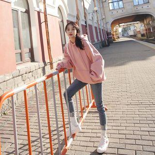 Boxy Brushed-fleece Lined Hoodie