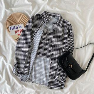 Houndstooth Shirt / Camisole Top / Set