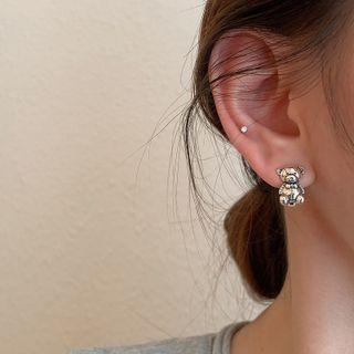 Bear Sterling Silver Earring 1 Pair - 925 Silver - Earring - Bear - Silver - One Size