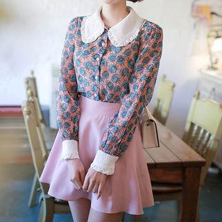 Band-waist A-line Mini Skort