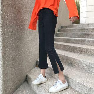 Split Hem Cropped Jeans