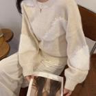 Faux Pearl Sweater Beige - M