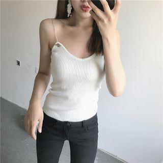 Chain Strap Ribbed Camisole Top
