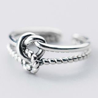 925 Sterling Silver Knotted Open Ring S925 Silver - Ring - Silver - One Size