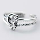 925 Sterling Silver Knotted Open Ring S925 Silver - Ring - Silver - One Size