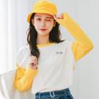 Long-sleeve Printed T-shirt Yellow - One Size
