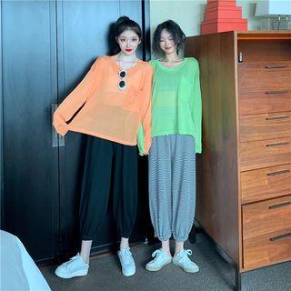 Knit Top / Crop Harem Pants