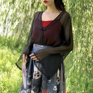 Camisole Top / Light Jacket / Printed A-line Skirt