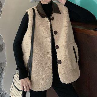 Faux Shearling Sweater Vest